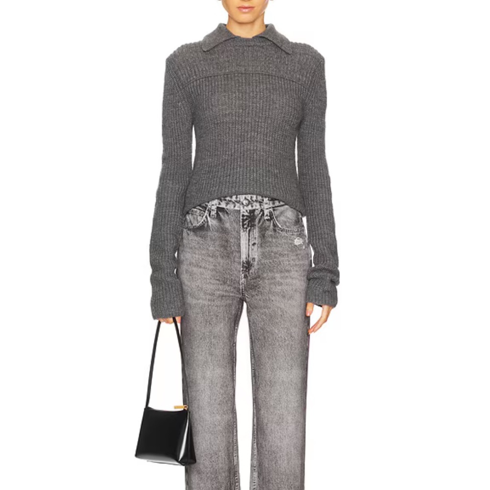 Rag & Bone charcoal Madix polo sweater xs